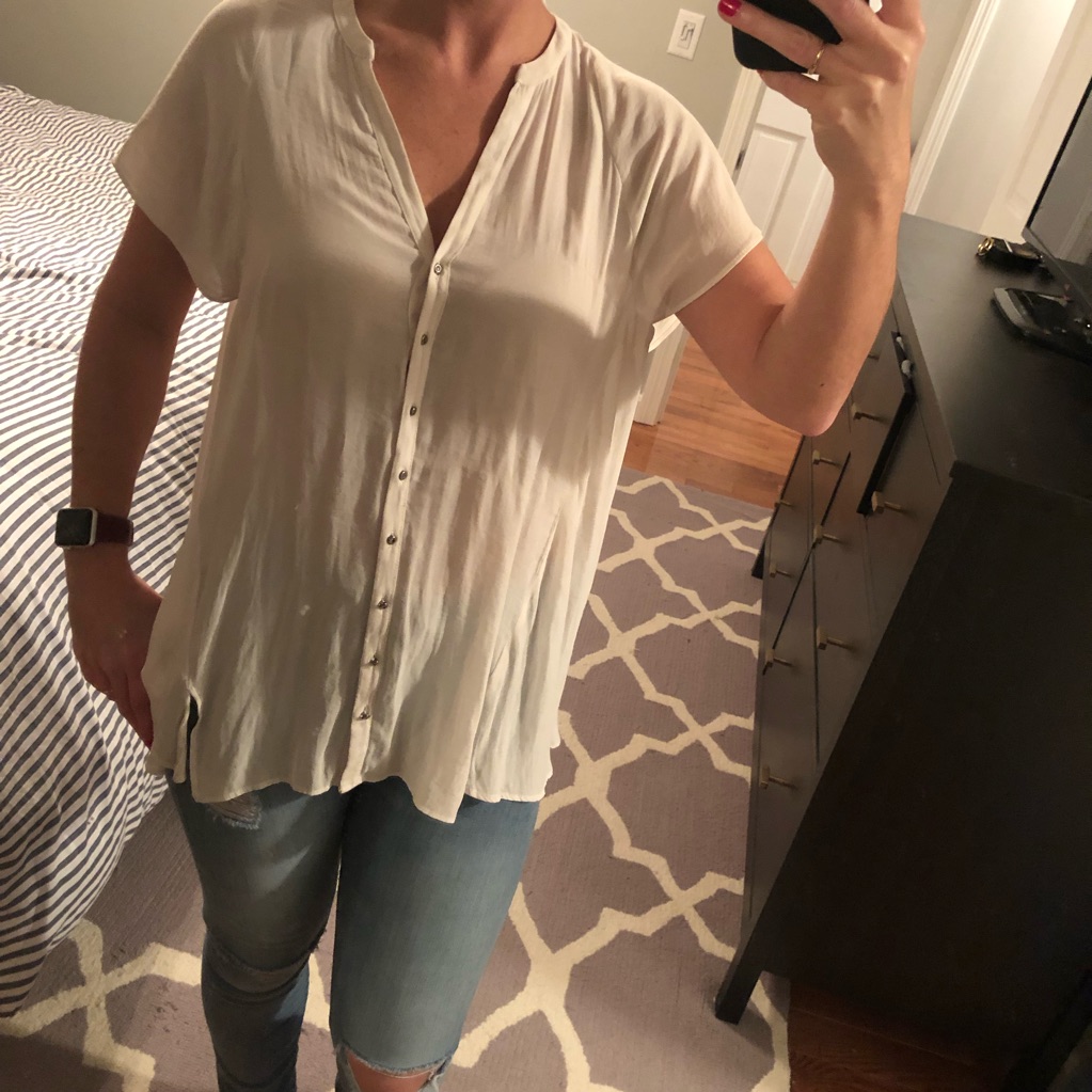 Zara Cream Basic Top